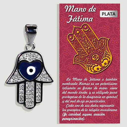 ▷ Amuleto con la mano de Fátima y el ojo turco